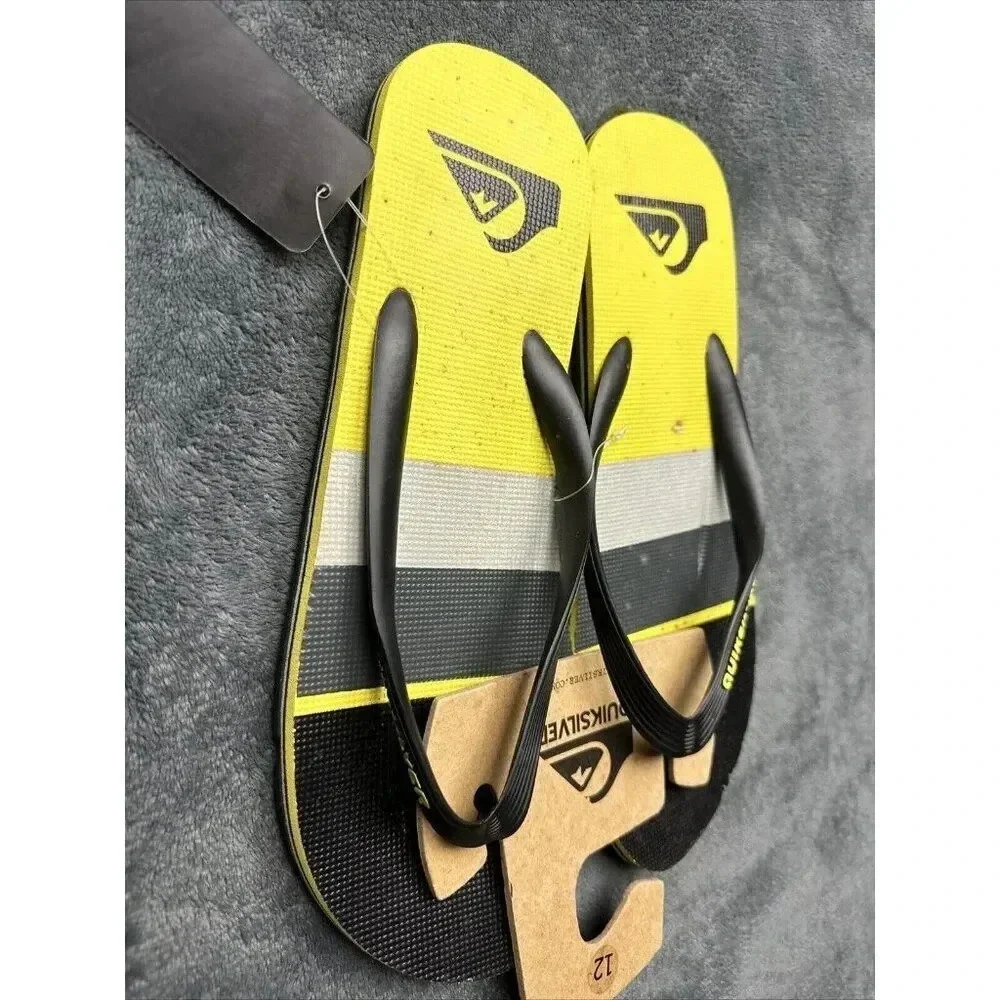 Quiksilver Men’s Molokai Sunset Flip Flop Black Sandals Size 12